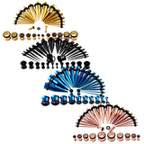 Maxbell 36 Pieces Ear Gauges Stretching Kit Plugs Taper 14G-00G Expanders Black