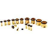Maxbell 36 Pieces Ear Gauges Stretching Kit Plugs Taper 14G-00G Expanders Gold