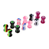 Maxbell 6 Pairs Colorful Acrylic Screw Fit Ear Tunnel Plugs Stretcher Expander 5mm