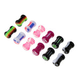 Maxbell 6 Pairs Colorful Acrylic Screw Fit Ear Tunnel Plugs Stretcher Expander 5mm