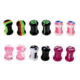 Maxbell 6 Pairs Colorful Acrylic Screw Fit Ear Tunnel Plugs Stretcher Expander 5mm