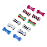 Maxbell 6 Pairs Colorful Acrylic Screw Fit Ear Tunnel Plugs Stretcher Expander 6mm