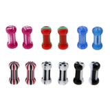 Maxbell 6 Pairs Colorful Acrylic Screw Fit Ear Tunnel Plugs Stretcher Expander 6mm