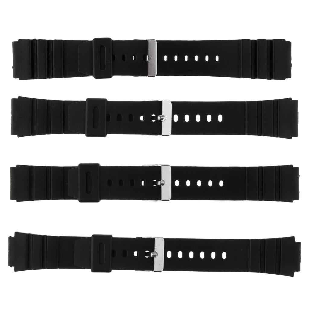 Maxbell Black Silicone Wristwatch Band Strap Replace Sports Watch 22mm