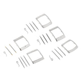 Maxbell Stainless Steel Tri-glide Button Watch Band Strap Replacement Buckle 16mm