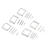 Maxbell Stainless Steel Tri-glide Button Watch Band Strap Replacement Buckle 16mm