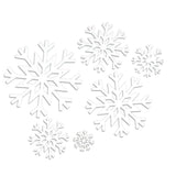 6pcs White Foam Snowflake Pendant Sticker Decals Window Clings Home Decor A