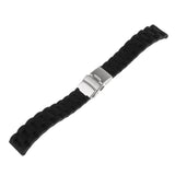 Maxbell Sports Waterproof Soft silicone Watch Strap Folded Buckle Black