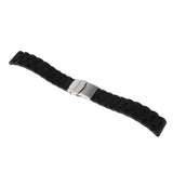 Maxbell Sports Waterproof Soft silicone Watch Strap Folded Buckle Black