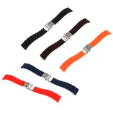 Maxbell Sports Waterproof Soft silicone Watch Strap Folded Buckle Black