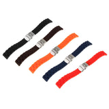 Maxbell Sports Waterproof Soft silicone Watch Strap Folded Buckle Black