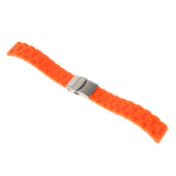 Maxbell Sports Waterproof Soft silicone Watch Strap Folded Buckle Orange