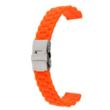 Maxbell Sports Waterproof Soft silicone Watch Strap Folded Buckle Orange