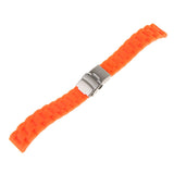 Maxbell Sports Waterproof Soft silicone Watch Strap Folded Buckle Orange
