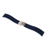 Maxbell Sports Waterproof Soft silicone Watch Strap Folded Buckle Navy Blue