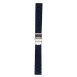 Maxbell Sports Waterproof Soft silicone Watch Strap Folded Buckle Navy Blue