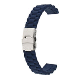 Maxbell Sports Waterproof Soft silicone Watch Strap Folded Buckle Navy Blue