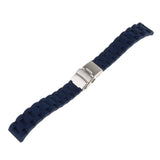 Maxbell Sports Waterproof Soft silicone Watch Strap Folded Buckle Navy Blue