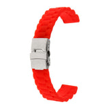 Maxbell Sports Waterproof Soft silicone Watch Strap Folded Buckle Red