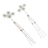 Maxbell Cosplay Alligator Hair Pin Chinese Cosplay Flower Tassel Clip Lake Blue