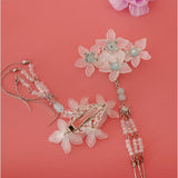 Maxbell Cosplay Alligator Hair Pin Chinese Cosplay Flower Tassel Clip Lake Blue
