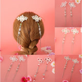 Maxbell Cosplay Alligator Hair Pin Chinese Cosplay Flower Tassel Clip Lake Blue