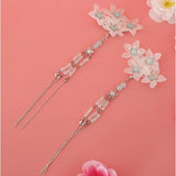 Maxbell Cosplay Alligator Hair Pin Chinese Cosplay Flower Tassel Clip Lake Blue