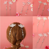Maxbell Cosplay Alligator Hair Pin Chinese Cosplay Flower Tassel Clip Lake Blue