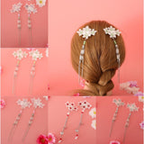 Maxbell Cosplay Alligator Hair Pin Chinese Cosplay Flower Tassel Clip Lake Blue