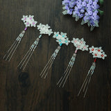 Maxbell Cosplay Alligator Hair Pin Chinese Cosplay Flower Tassel Clip Lake Blue