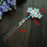 Maxbell Cosplay Alligator Hair Pin Chinese Cosplay Flower Tassel Clip Lake Blue