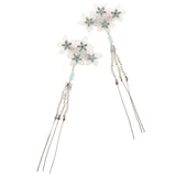 Maxbell Cosplay Alligator Hair Pin Chinese Cosplay Flower Tassel Clip Lake Blue