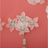 Maxbell Cosplay Alligator Hair Pin Chinese Cosplay Flower Tassel Clip Lake Blue
