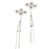 Maxbell Cosplay Alligator Hair Pin Chinese Cosplay Flower Tassel Clip Lake Blue