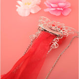 Maxbell Ancient Traditional Chinese Hair Clip Bridal Wedding Head Jewelry Red