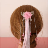 Maxbell Ancient Traditional Chinese Hair Clip Bridal Wedding Head Jewelry Pink