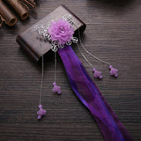 Maxbell Ancient Traditional Chinese Hair Clip Bridal Wedding Head Jewelry Purple