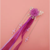 Maxbell Ancient Traditional Chinese Hair Clip Bridal Wedding Head Jewelry Purple