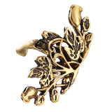 Maxbell Retro Lotus Flower Clip On Ear Cuff Wrap Earring Stud Dangle Earrings Gold