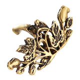 Maxbell Retro Lotus Flower Clip On Ear Cuff Wrap Earring Stud Dangle Earrings Gold