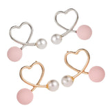 Maxbell Cross Peach Heart Faux Pearl Sweet Style Stud Earrings Women Jewelry Gold