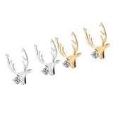 Maxbell Christmas Reindeer Elk Stud Earrings for Women Girls Crystal Jewelry Gold