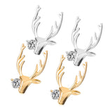 Maxbell Christmas Reindeer Elk Stud Earrings for Women Girls Crystal Jewelry Gold