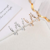 Maxbell Christmas Reindeer Elk Stud Earrings for Women Girls Crystal Jewelry Gold