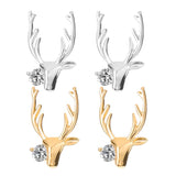 Maxbell Christmas Reindeer Elk Stud Earrings for Women Girls Crystal Jewelry Gold