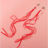 Maxbell Ancient Traditional Chinese Hair Clip Bridal Wedding Head Jewellery Red