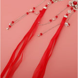 Maxbell Ancient Traditional Chinese Hair Clip Bridal Wedding Head Jewellery Red