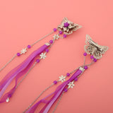 Maxbell Ancient Traditional Chinese Hair Clip Bridal Wedding Head Jewellery Purple