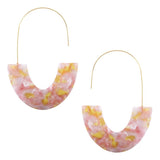 Maxbell Women Bohemian Statement Drop Dangle Earring Acrylic Resin Earring Pink