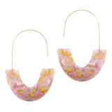 Maxbell Women Bohemian Statement Drop Dangle Earring Acrylic Resin Earring Pink